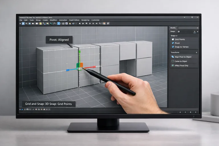 Ölçekli kutu modüllerin pivot noktalarıyla duvar hattına milimetrik oturtulması adımı