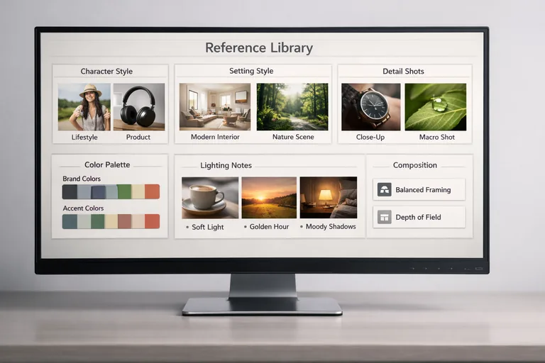 Farklı kampanyalarda aynı ışık ve materyal diliyle üretilmiş, etiketlenmiş referans seti görünümü