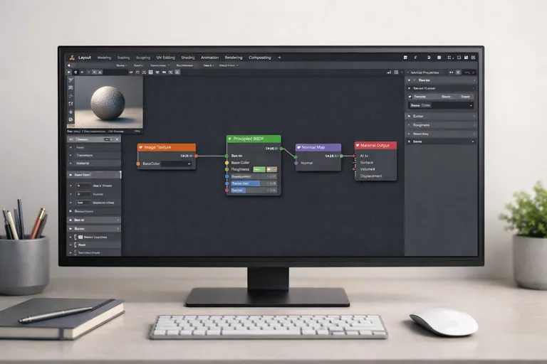FOTO: Blender ile PBR Materyal Kurmak ve Node Yapısını Yönetmek