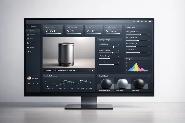 Stüdyo benzeri ortam ışığıyla aydınlatılan ürün renderında kenar vurgusu ve yüzey pürüzlerinin okunur kalması