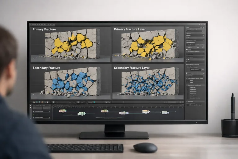 Kırılma ağacında primary ve secondary katmanların farklı yoğunluklarla dağılması ve kenarların detay kazanması