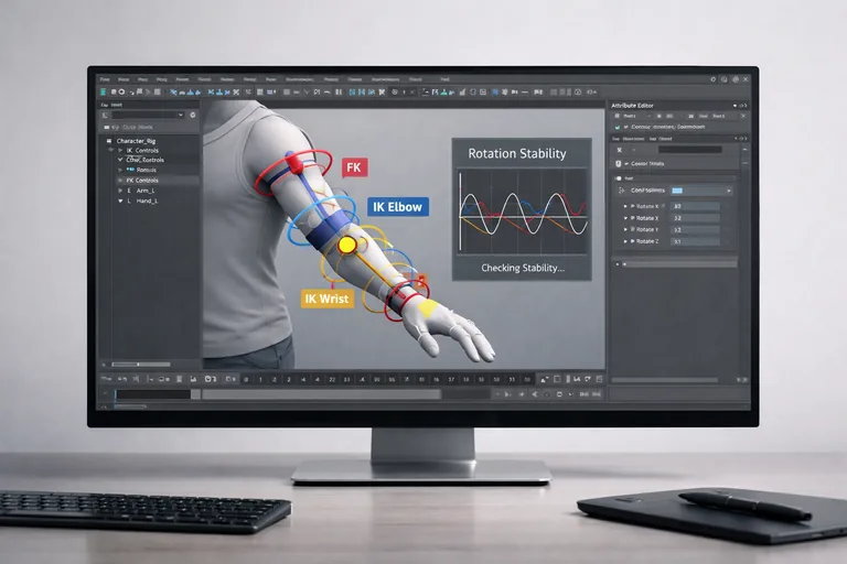 Orient ve point constraint kullanımıyla stabil omuz ve bilek dönüşleri elde etmeyi denemek
