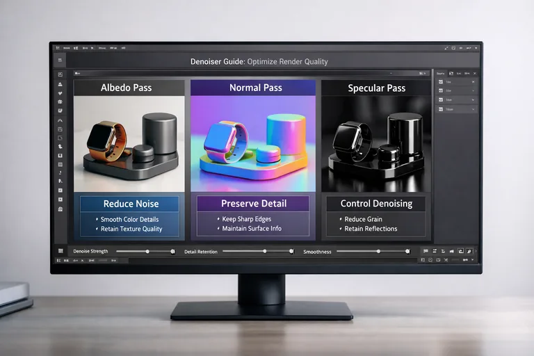 Animasyon karelerinde yansıma bölgelerini stabil tutan temporal denoise ve doğru rehber kanalların kullanımı