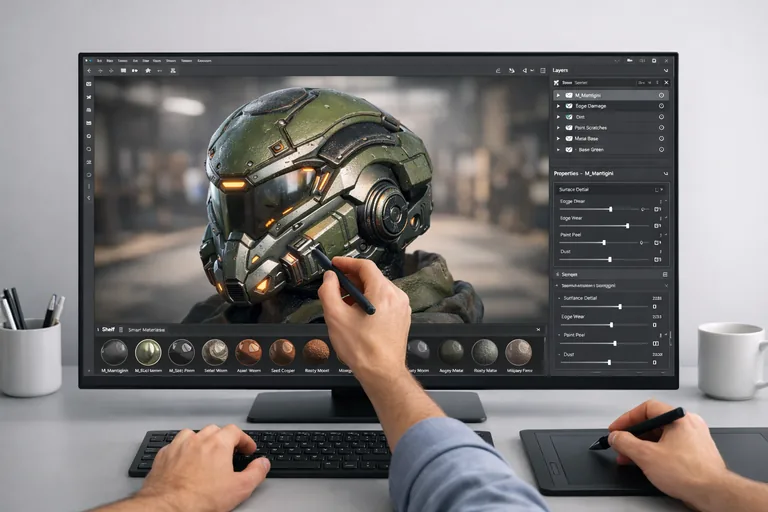 FOTO: Substance 3D Painter ile Smart Material Mantığını Kullanmak ve Standardize Etmek