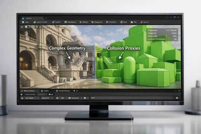 Büyük bir çevre sahnesinde proxy çakışma yaklaşımıyla etkileşim bölgelerinin sadeleştirilmiş şekilde kurgulanması