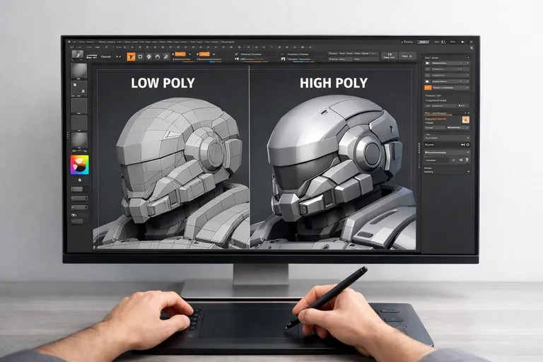 Düşük ve yüksek subdiv seviyeleri arasında geçiş yaparak kenar stabilitesini kontrol eden iş akışı